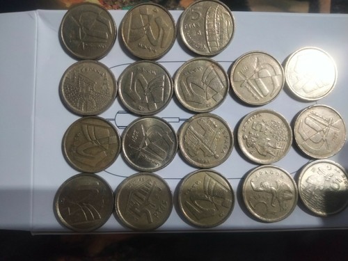 Lote monedas 5 pesetas - 18,