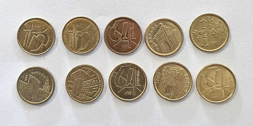 Lotto monete miste - spagna, 5